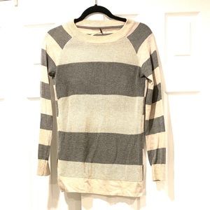 Proof women’s striped Zipper Long sleeve top knit